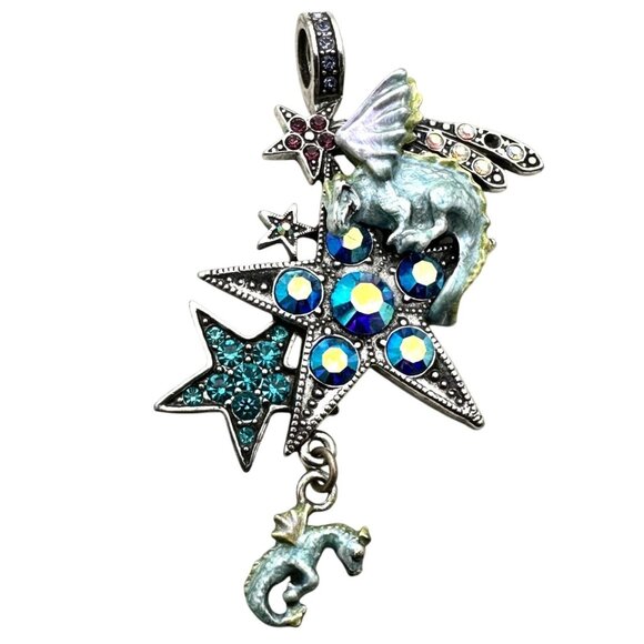Kirks Folly Womens Crystal Magnetic Enhancer Pendant Dragon Star - Picture 1 of 3